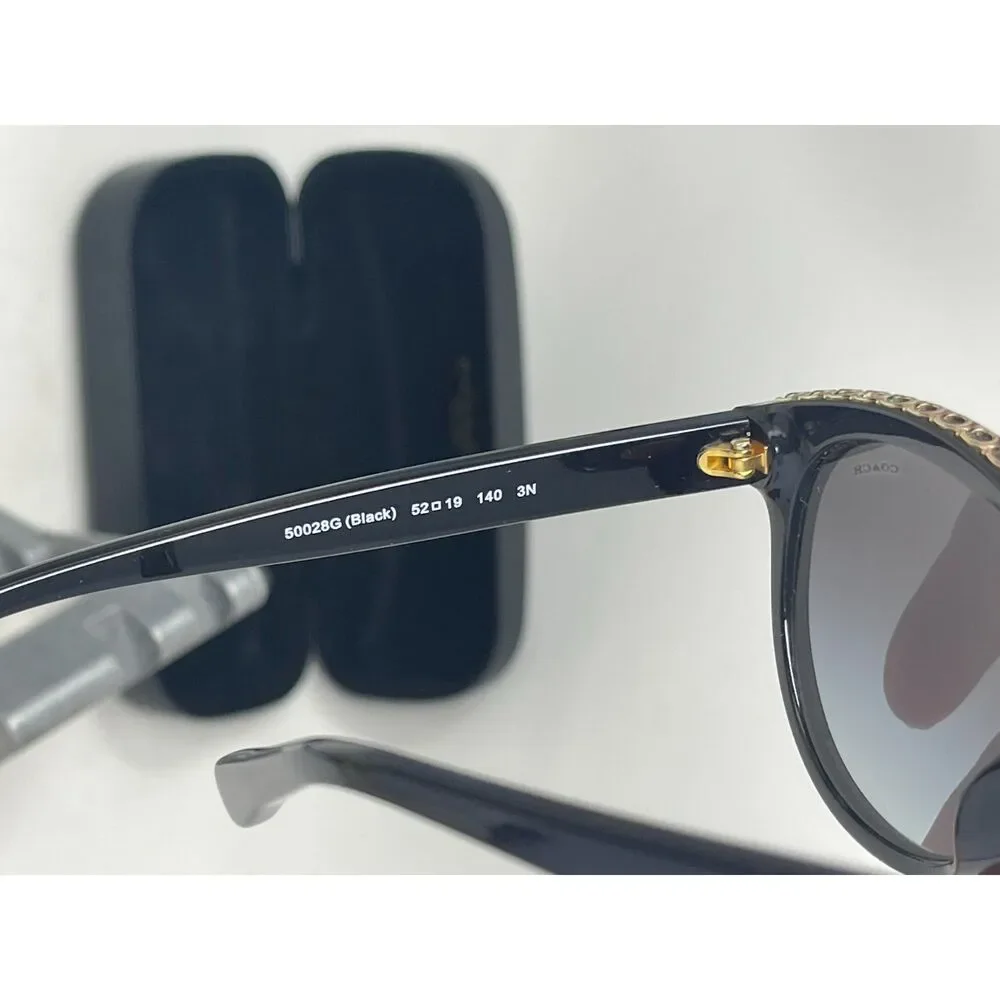Coach Sunglasses Women's HC8297U Black Frame - Grey Gradient Lens 52-19-140mm